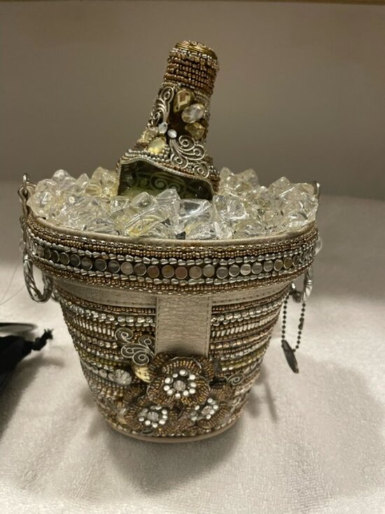 Mary Frances Handbags - Mary Frances Champagne on Ice Bucket Beaded Handbag NEW "Wined Up" So CUTE!